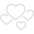 Four grey hearts as an icon