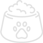 Full dog bowl filled icon