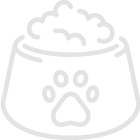 Full dog bowl filled icon